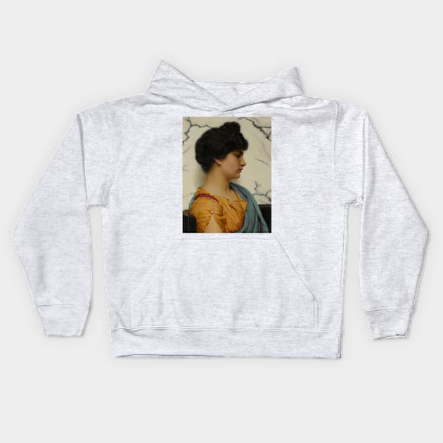 An Arcadian Beauty by John William Godward Kids Hoodie by Classic Art Stall